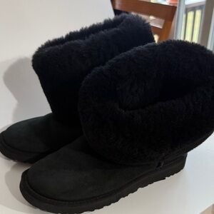 UGG Black Fur Winter Boots